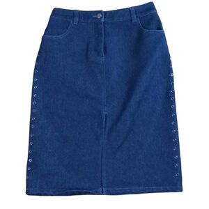 Armani Exchange denim jean skirt with metal grommets Size 0P